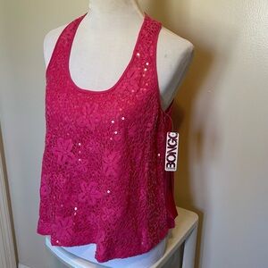 NWT Bongo Bling Summer Tank Top Tee with Sequins Size Juniors XL